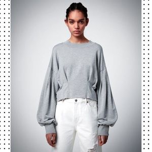 NEW Allsaints Sidola Sweatshirt Gray XS
